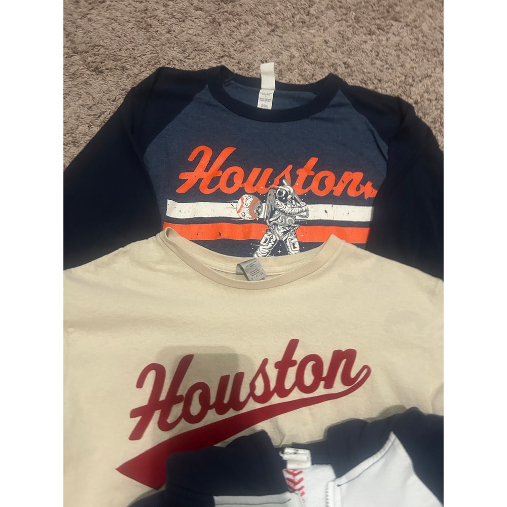 Houston Astros Shirt Bundle Small Tultex Astronaut Tee Gildan Shirt Lusso Hoodie - Picture 11 of 11